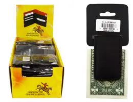 24 Pieces Magnetic Money Clip Genuine Leather - Leather Wallets