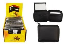 12 Pieces Zipper Wallet Genuine Leather - Leather Wallets