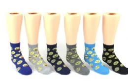 72 Units of Keds Crew Socks Emoji Style - Boys Crew Sock