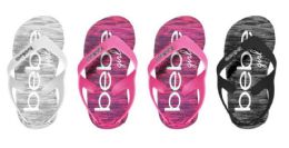 36 Pairs Toddler Girl's Thong Flip Flop Sandals W/ Space Dye Footbed - Girls Flip Flops