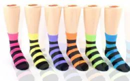 72 Units of Keds Crew Socks Stripes - Girls Crew Socks