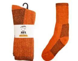 24 Pieces Keds Crew Wool Socks Orange 2 Pairs - Boys Crew Sock
