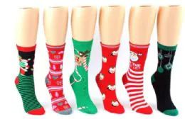 72 Wholesale Ladies Crew Sock Christmas