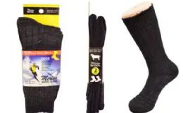 18 Pieces Mens Merino Wool Socks In Black - Mens Dress Sock