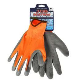 36 Wholesale Work Gloves With Honeycomb Grip Orange Size Large