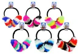24 Wholesale Fuzzy Ear Muffs Multi Colored