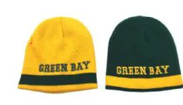 24 Pieces Green Bay Reversible Winter Hat - Winter Beanie Hats