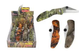 72 Pieces Camo Pocket Knife 3.5 Inch Assorted - Box Cutters and Blades
