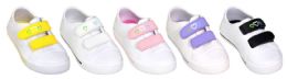 48 Pairs Toddler Girl's Sneakers w/ Double Hook & Loop Closure - Sizes 5-10 - Girls Sneakers