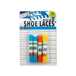 12 Units of Kids Colored Shoelaces - Footwear Accessories