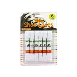 24 Units of White Shoe Laces - Footwear Accessories