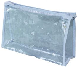 500 Pieces Clear Vinyl Zippered Pouches 8"(w) X 5"(h) X 2 3/8" (gusset) - Cosmetic Cases
