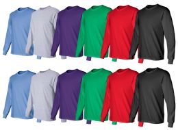 36 Wholesale Mens Cotton Long Sleeve Tee Shirt Assorted Colors Size 5x Large