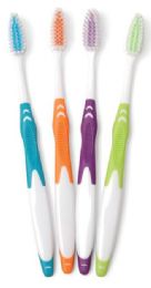864 Bulk Adult Rubber Handle Nylon Toothbrushes