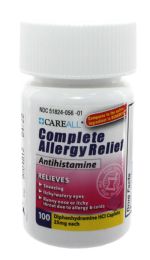 24 Wholesale Diphenhydramine Caplets, 100/bt