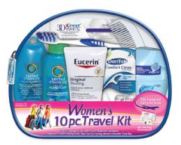 6 Pieces Women's Travel Hygiene Convenience Kits - 10 Pc. In Zippered Pouch - Hygiene Kits For Donation