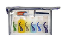 12 Bulk Unisex Value Travel Hygiene Convenience Kits - 9 Pc. In Zippered Vinyl Bag