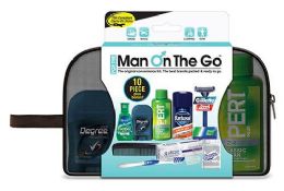 6 Pieces Men's Travel Hygiene Convenience Kits - 10 Pc. In Zippered Pouch - Hygiene Kits For Donation