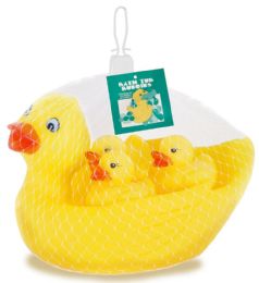 24 Units of Rubber Duck Pack - Mother Duck w/ 2 Baby Ducks - Baby Toys