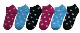 480 Pairs Boy's & Girl's Low Cut Novelty Socks - Polka Dot Print - Size 4-6 - Boys Socks