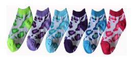 480 Wholesale Toddler's Low Cut Novelty Socks - Leopard Animal Print - Size 2-4