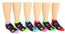 24 Bulk Boy's & Girl's Low Cut Novelty Socks - Heart Prints - Size 4-6