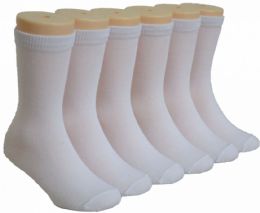 480 Wholesale Boy's And Girl's White Casual Crew Socks Size 6-8