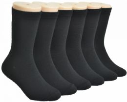 480 Bulk Boy's And Girl's Black Casual Crew Socks Size 4-6