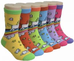 480 Wholesale Pony Print Boy's And Girl's Novelty Crew Socks Size 4-6