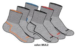 216 Wholesale Boy's Half Cushioned Ankle Socks - Assorted Colors - Size 6-8