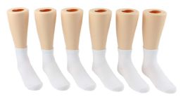 24 Wholesale Boy's & Girl's Toddler Novelty Crew Socks - White - Size 2-4