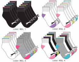 120 Wholesale Girl's Athletic Ankle Socks - Solid Colors Size 6-8