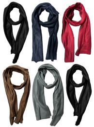 36 of Yacht And Smith Fleece Scarfs In Assorted Colors 60x12 Inches