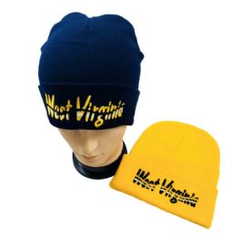 48 Pieces Knitted Toboggan Wavy West Virginia - Winter Beanie Hats