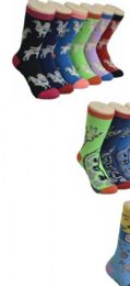 360 Wholesale Ladies Assorted Variety Printed Crew Socks Size 9-11