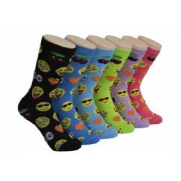 360 Wholesale Ladies Mix Print Crew Socks Size 9-11