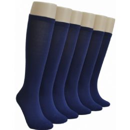240 Pairs Ladies Navy Blue Solid Knee High - Womens Knee Highs