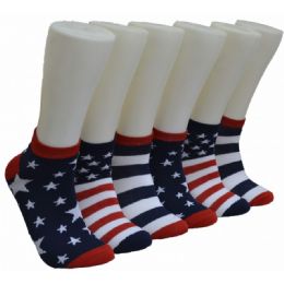 480 Pairs Men's America Flag Low Cut Ankle Socks - Mens Ankle Sock
