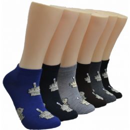 480 Bulk Men's Printed Low Cut Ankle Socks