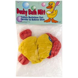 72 Pieces Bath Mitt Kids Terry Ducky - Shower Accessories