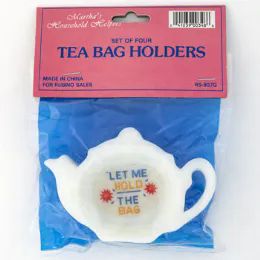 144 Wholesale Tea Bag Holders Set Of 4