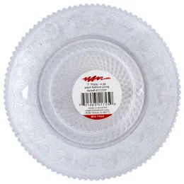 48 Wholesale Plate 4pk 7in Clear CrystaL-Look In Pdq