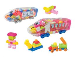 24 Wholesale Blocks Train Play Set