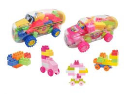 24 Bulk Blocks Bus Play Set
