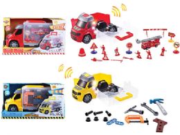 12 Units of Construction and Rescue with Light and Sound - Cars, Planes, Trains & Bikes