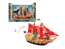 16 Pieces Pirate Ship Play Set With Light And Sound - Toy Sets