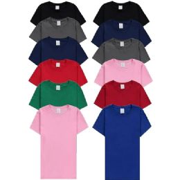 36 Wholesale Womens Cotton Short Sleeve T Shirts Mix Colors Size Small