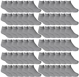 60 Pairs Yacht & Smith Mens Cotton Gray Quarter Ankle Socks, Sock Size 10-13 - Mens Ankle Sock