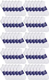 60 Wholesale Womens Lightweight Cotton Sport White Quarter Ankle Socks, Sock Size 9-11