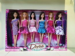 12 Pieces 6 Pcs Girl (party Dress) In Window Box - Dolls